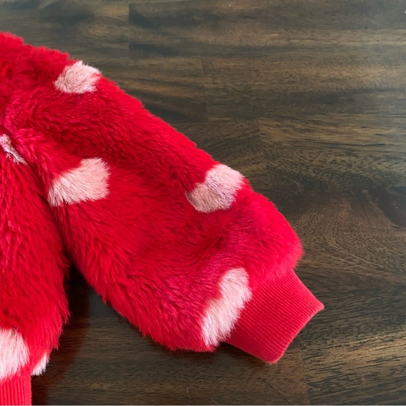 Janie and Jack Faux Fur Heart Bomber Jacket - Picture 4 of 9